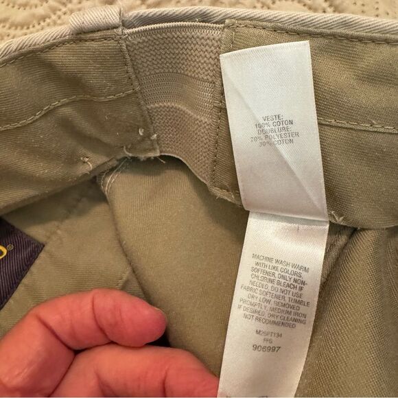 Men's Cuffed 100% Cotton Tan Pants - Picture 11 of 12